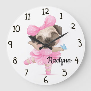 Reloj Redondo Grande Ballerina Pug