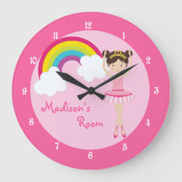 Reloj Redondo Grande Ballerina rosa pequeña
