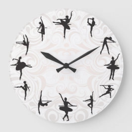 Reloj Redondo Grande Ballet School Ballerina Dance Wall Clock