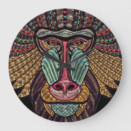 Reloj Redondo Grande Balneario de vidrio manchado mosaico animal arte a