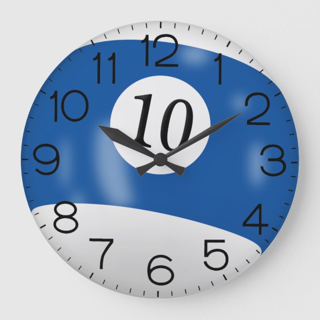 Reloj Redondo Grande Balón azul y blanco #11 (Anverso)