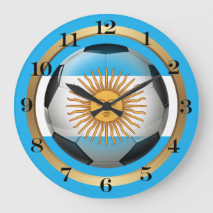Reloj Redondo Grande Balón de fútbol de Argentina