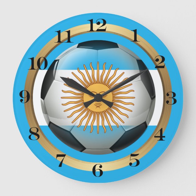 Reloj Redondo Grande Balón de fútbol de Argentina (Anverso)