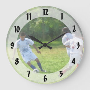Reloj Redondo Grande Balón de fútbol en juego