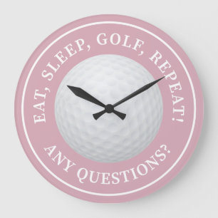 Reloj Redondo Grande Balón de Golf Deportes Golf Moderno Frase de Moda