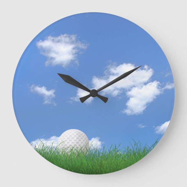 Reloj Redondo Grande Baloncesto de golf en césped (Anverso)
