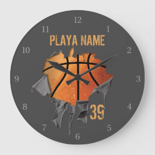 Reloj Redondo Grande Baloncesto desgarrado