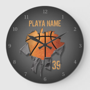 Reloj Redondo Grande Baloncesto desgarrado