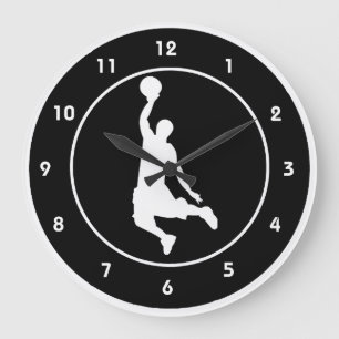 Reloj Redondo Grande Baloncesto Diseño Muro de Baloncesto