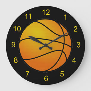 Reloj Redondo Grande Baloncesto Diseño Muro de Baloncesto