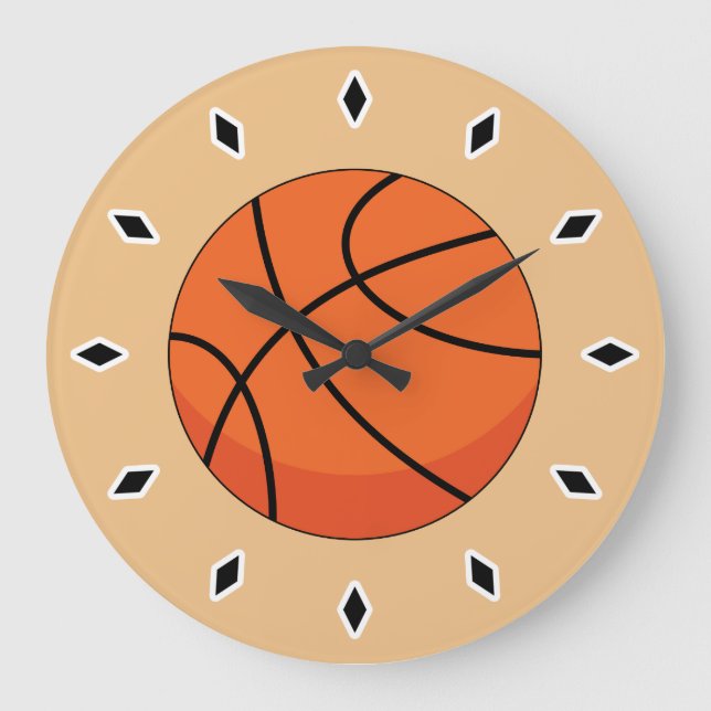 Reloj Redondo Grande Baloncesto personalizado (Anverso)
