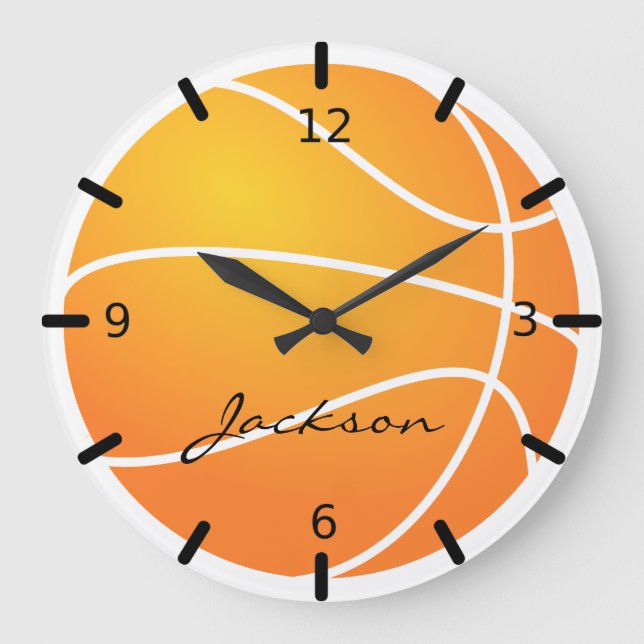 Reloj Redondo Grande Baloncesto personalizado (Anverso)