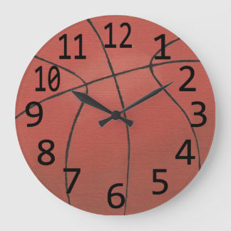 Reloj Redondo Grande Baloncesto Pintando grandes números negros Sports 