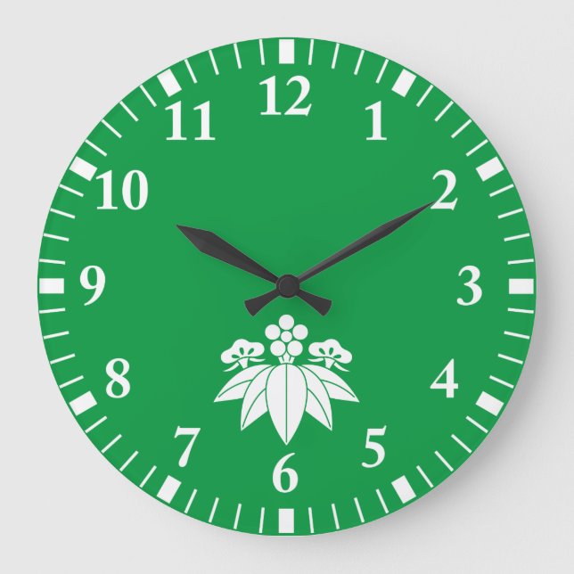 Reloj Redondo Grande Bambú de pino al estilo gentiano (Anverso)