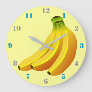 RELOJ REDONDO GRANDE BANANA BUNCH ILLUSTRATION DESIGN WITH NUMBERS