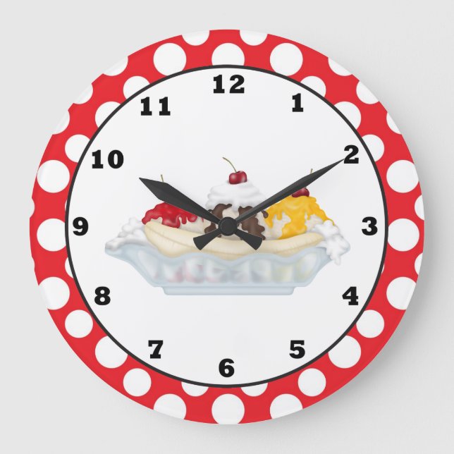 Reloj Redondo Grande Banana Split sweet treat wall clock (Anverso)