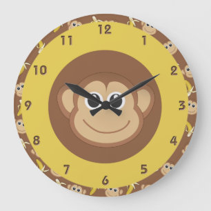 Reloj Redondo Grande Bananas de monos