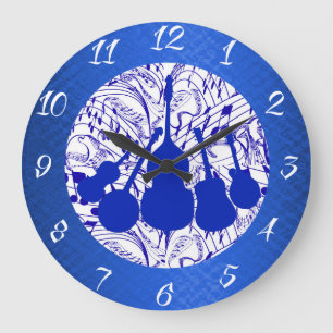 RELOJ REDONDO GRANDE BANDA AZUL DE 5 PIEZAS