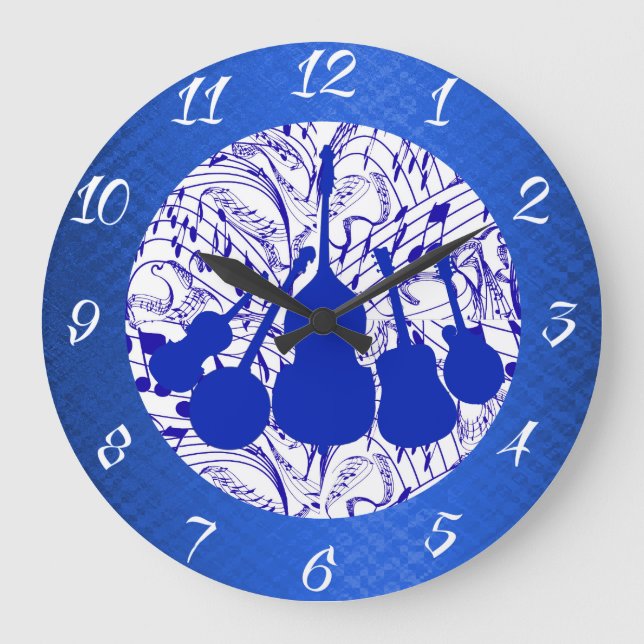 RELOJ REDONDO GRANDE BANDA AZUL DE 5 PIEZAS (Anverso)