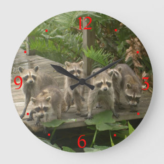 Reloj Redondo Grande Banda de los mapaches> Bloques de pared animal