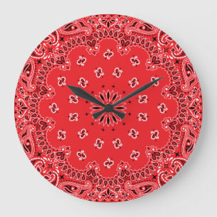 Reloj Redondo Grande Banda roja