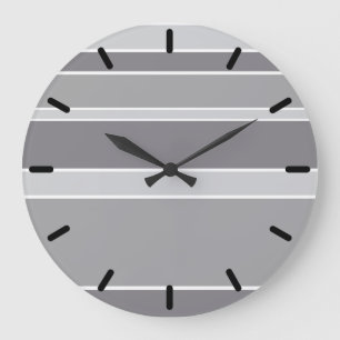 Reloj Redondo Grande Bandas grises