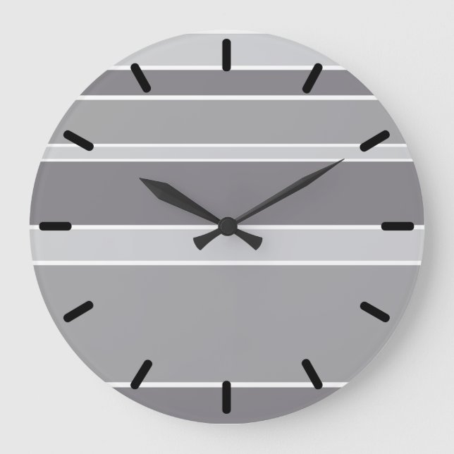 Reloj Redondo Grande Bandas grises (Anverso)