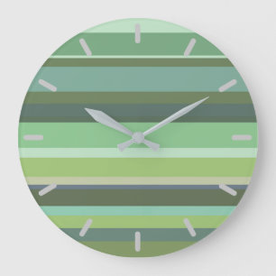Reloj Redondo Grande Bandas horizontales de color verde oliva