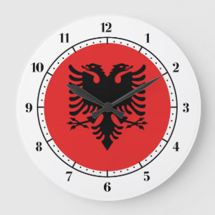 Reloj Redondo Grande Bandera albanesa