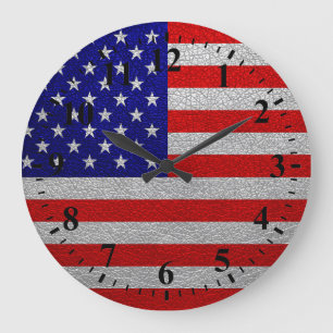 Reloj Redondo Grande Bandera americana