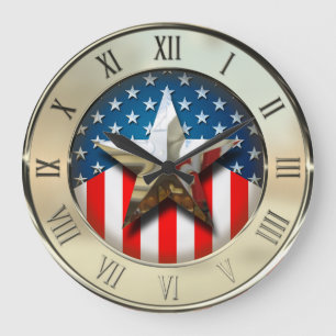 Reloj Redondo Grande Bandera americana