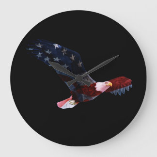 Reloj Redondo Grande Bandera americana Eagle calvo