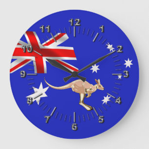 Reloj Redondo Grande Bandera australiana
