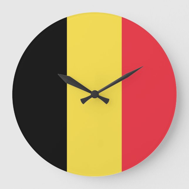 Reloj Redondo Grande Bandera belga (Anverso)