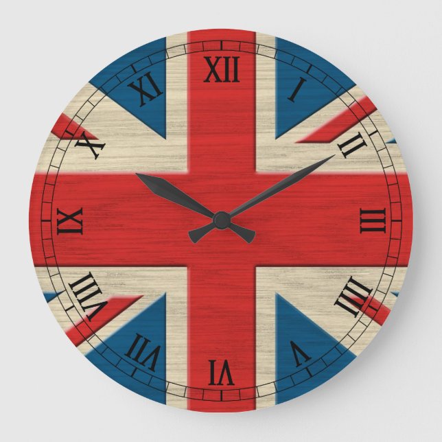 Reloj Redondo Grande bandera británica (Anverso)