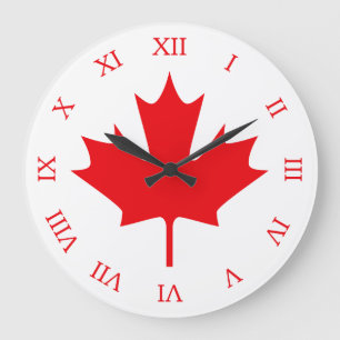 Reloj Redondo Grande Bandera canadiense