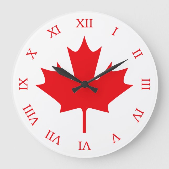Reloj Redondo Grande Bandera canadiense (Anverso)