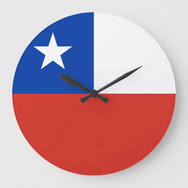 Reloj Redondo Grande Bandera chilena (Anverso)
