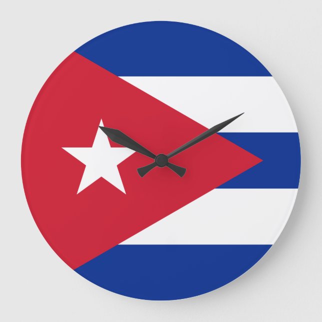 Reloj Redondo Grande Bandera cubana (Anverso)