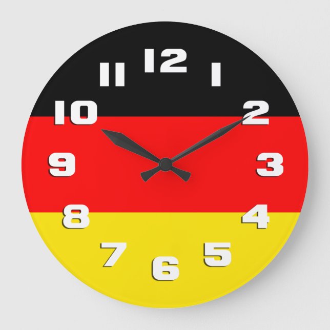 Reloj Redondo Grande Bandera de Alemania (Anverso)