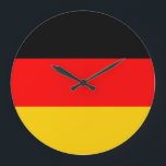 Reloj Redondo Grande Bandera de Alemania<br><div class="desc">Reloj de bandera de Alemania</div>