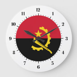 Reloj Redondo Grande Bandera de Angola
