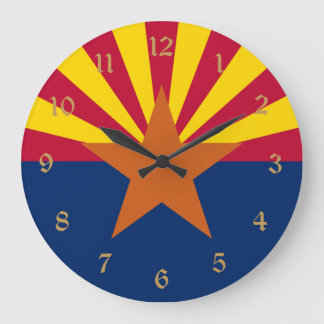 Reloj Redondo Grande Bandera de Arizona: Poniendo a Star Sun, el Estado