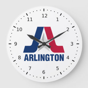 Reloj Redondo Grande Bandera de Arlington, Texas