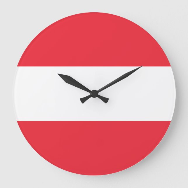 Reloj Redondo Grande Bandera de Austria (austriaca) (Anverso)