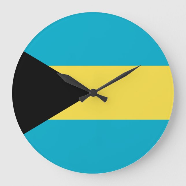Reloj Redondo Grande Bandera de Bahamas (Anverso)