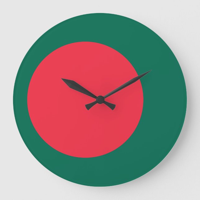 Reloj Redondo Grande Bandera de Bangladesh (Anverso)