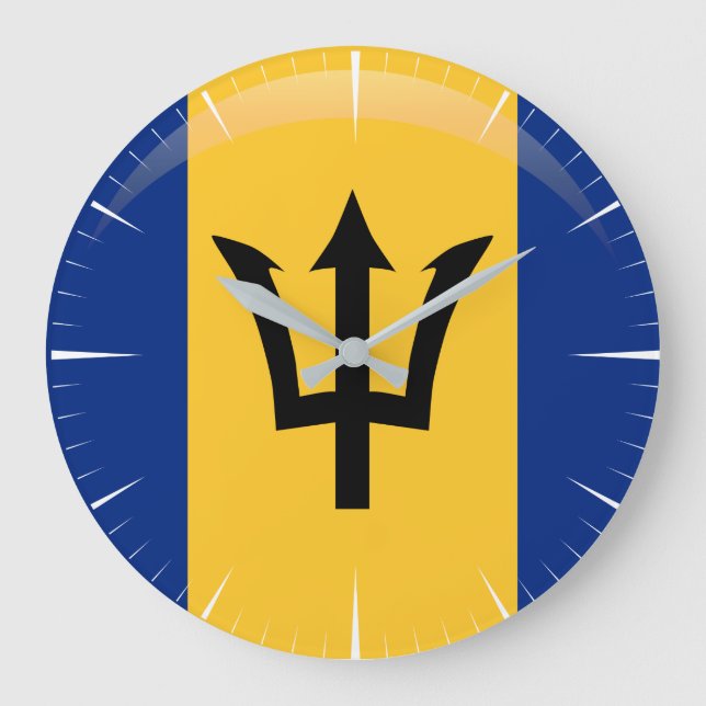 Reloj Redondo Grande Bandera de Barbados   (Anverso)