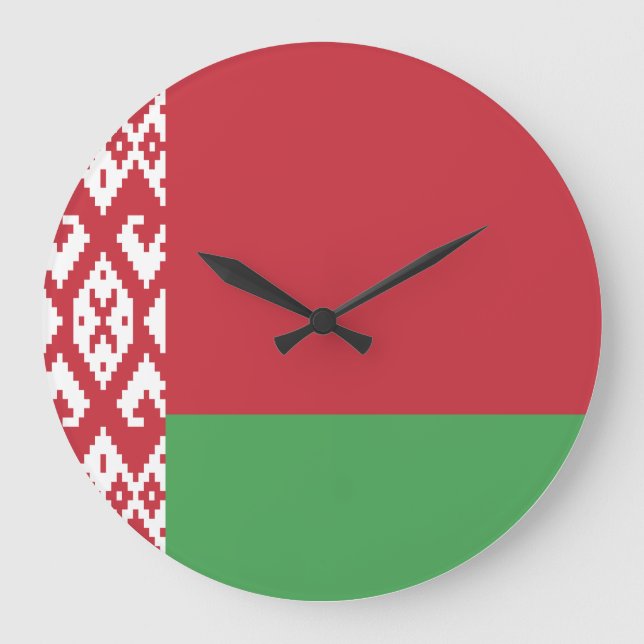 Reloj Redondo Grande Bandera de Bielorrusia