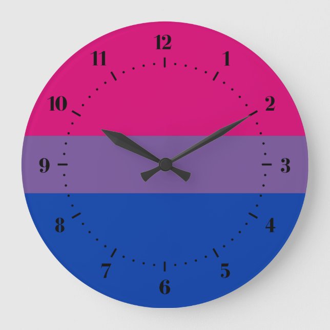 Reloj Redondo Grande Bandera de Bisexualidad Clocks (Anverso)